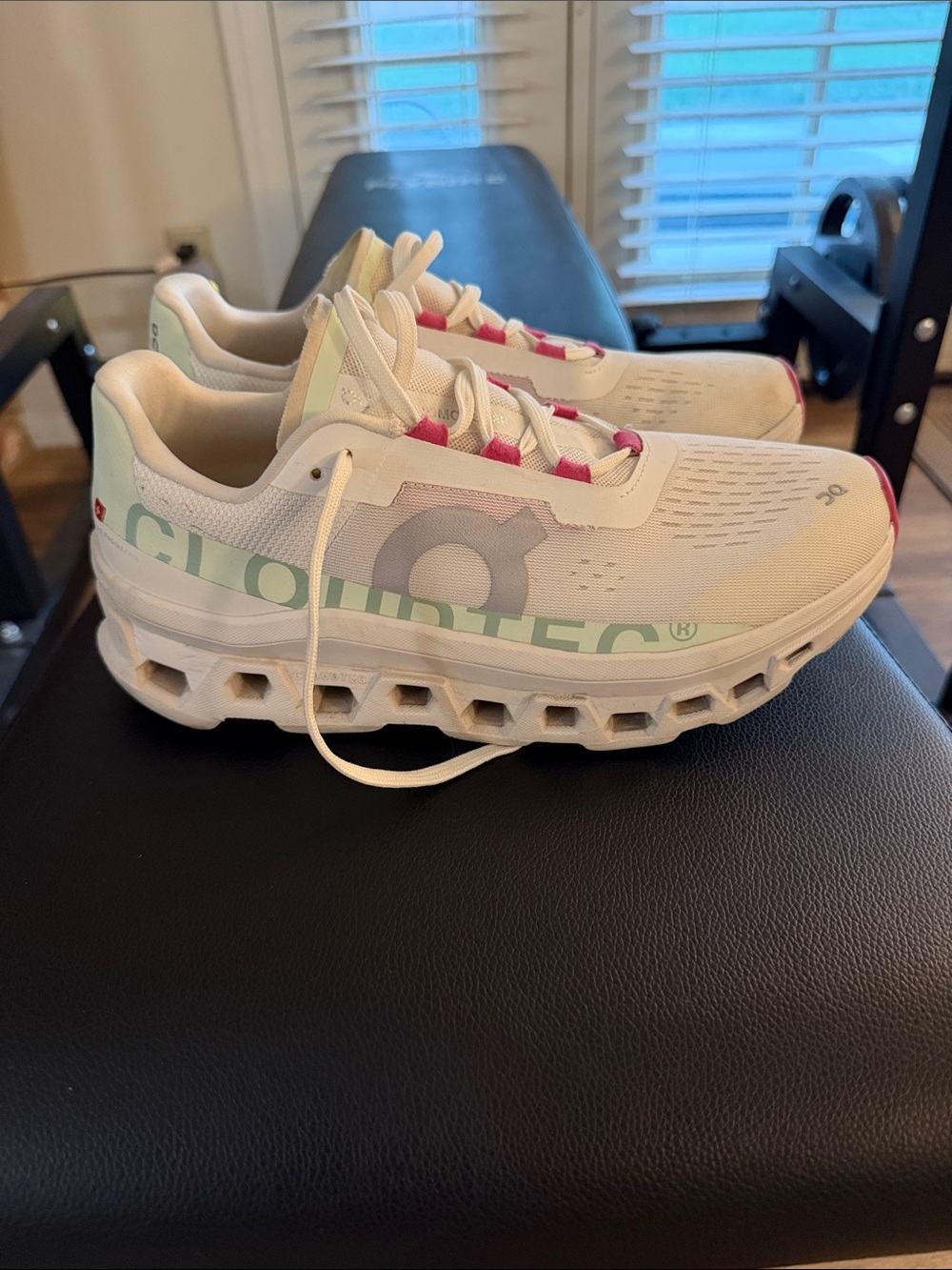 On Running Cloudtec White Sneakers with Pink Accents - Picture 2 of 3